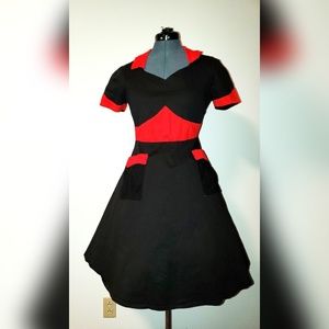 Black/Red Dress with Pockets